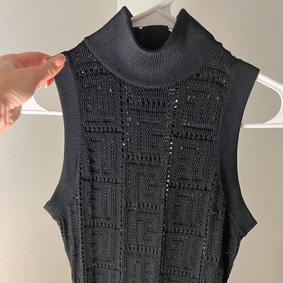 Black Balmain knit dress with monogram - Picture 4 of 8